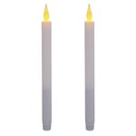FEERIC LIGHT & CHRISTMAS Lot de 2 Bougies Cierges LED  Colorama  28cm Blanc