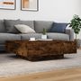 Voir la diapositive 3 : VIDAXL Table basse chene fume 100x100x31 cm bois d'ingenierie