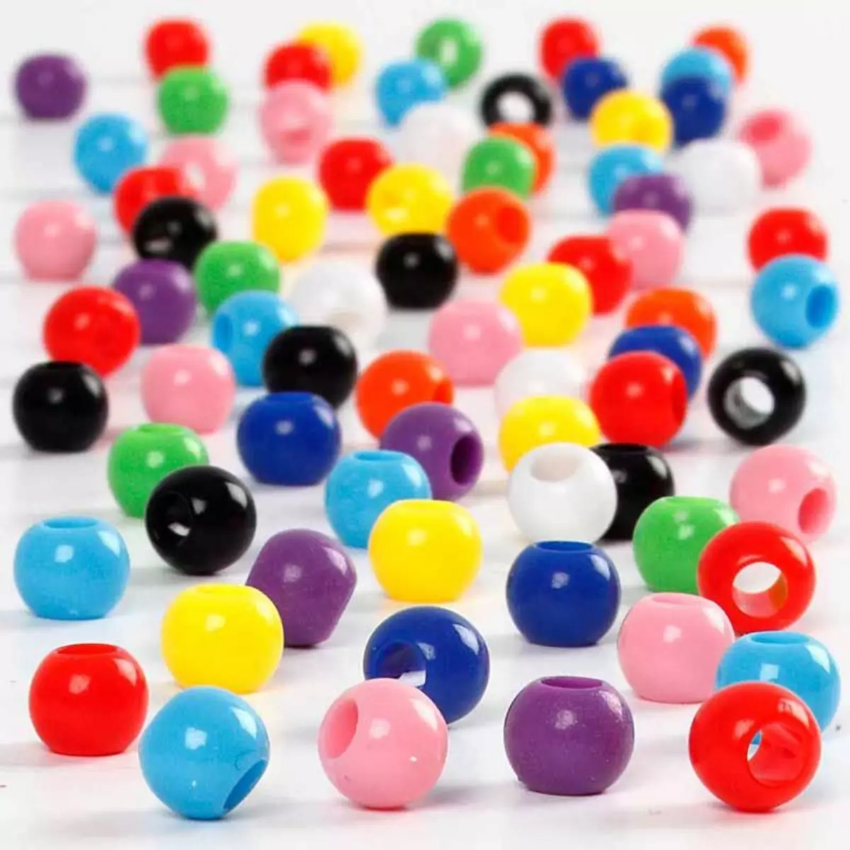  600 perles multicolores pony rondes Ø 6 mm