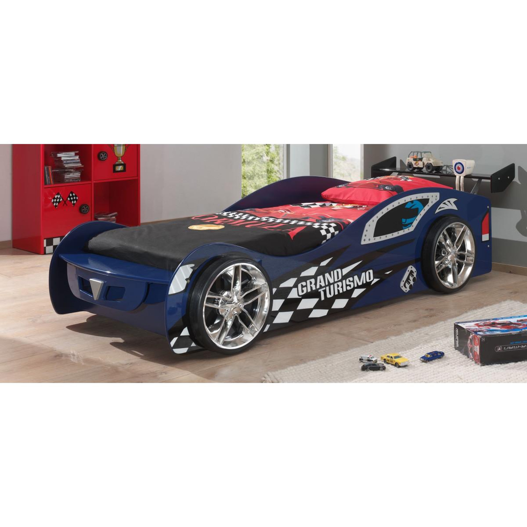Voir la diapositive 2 : Paris Prix Pack - lit enfant & matelas  gran turismo  90x200cm bleu