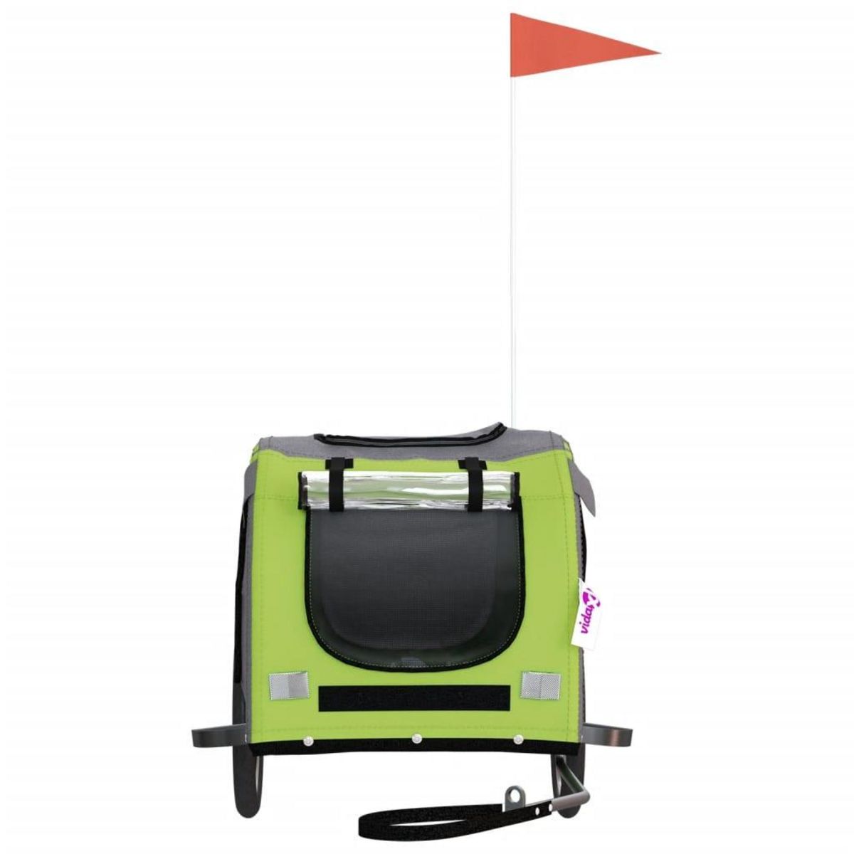 VIDAXL Remorque de velo pour animaux de compagnie vert et gris