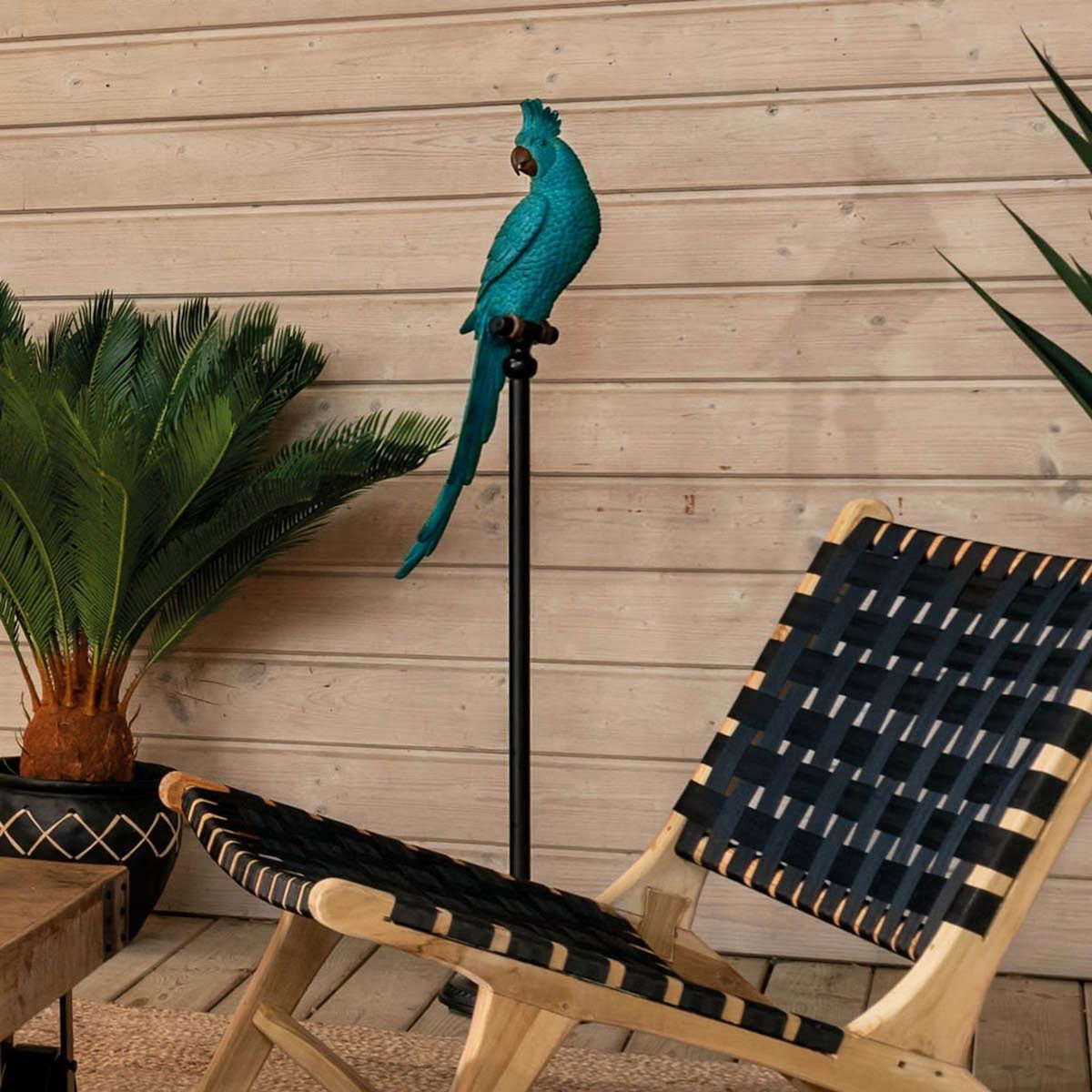 ATMOSPHERA Statue Déco  Oiseau Perroquet  117cm Bleu