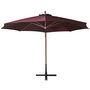 Voir la diapositive 3 : VIDAXL Parasol de jardin suspendu et mat rouge bordeaux bois de sapin