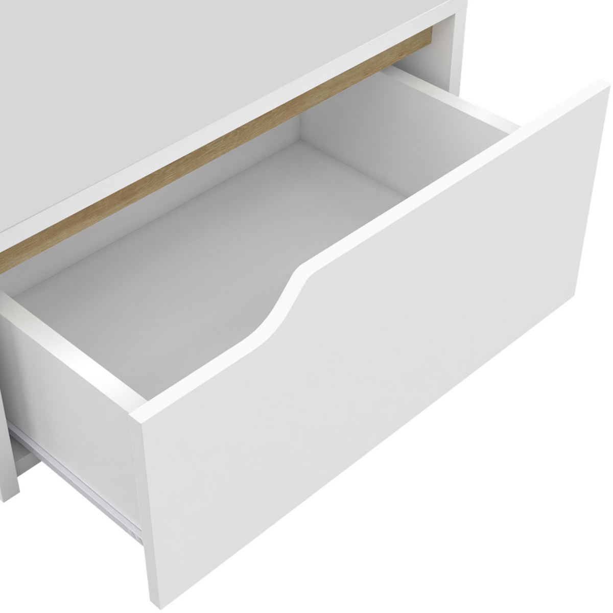 ID MARKET Lot de 2 tables de chevet murales HELSINKI scandinaves 1 tiroir étagère suspendue blanc