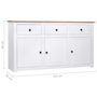 Voir la diapositive 6 : VIDAXL Buffet Blanc 135x40x80 cm Pin solide Gamme Panama