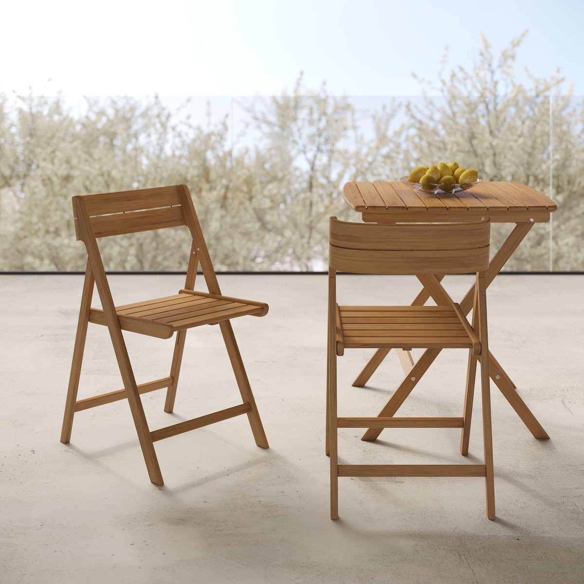 Rendez vous déco Lot de 2 chaises pliantes en bois d'acacia-Siquijor