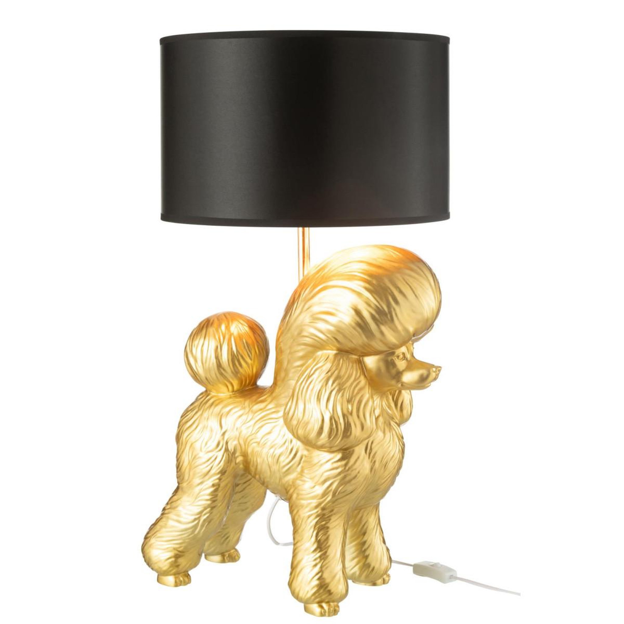 Voir la diapositive 2 : J-LINE Lampe à poser déco  caniche  74cm or