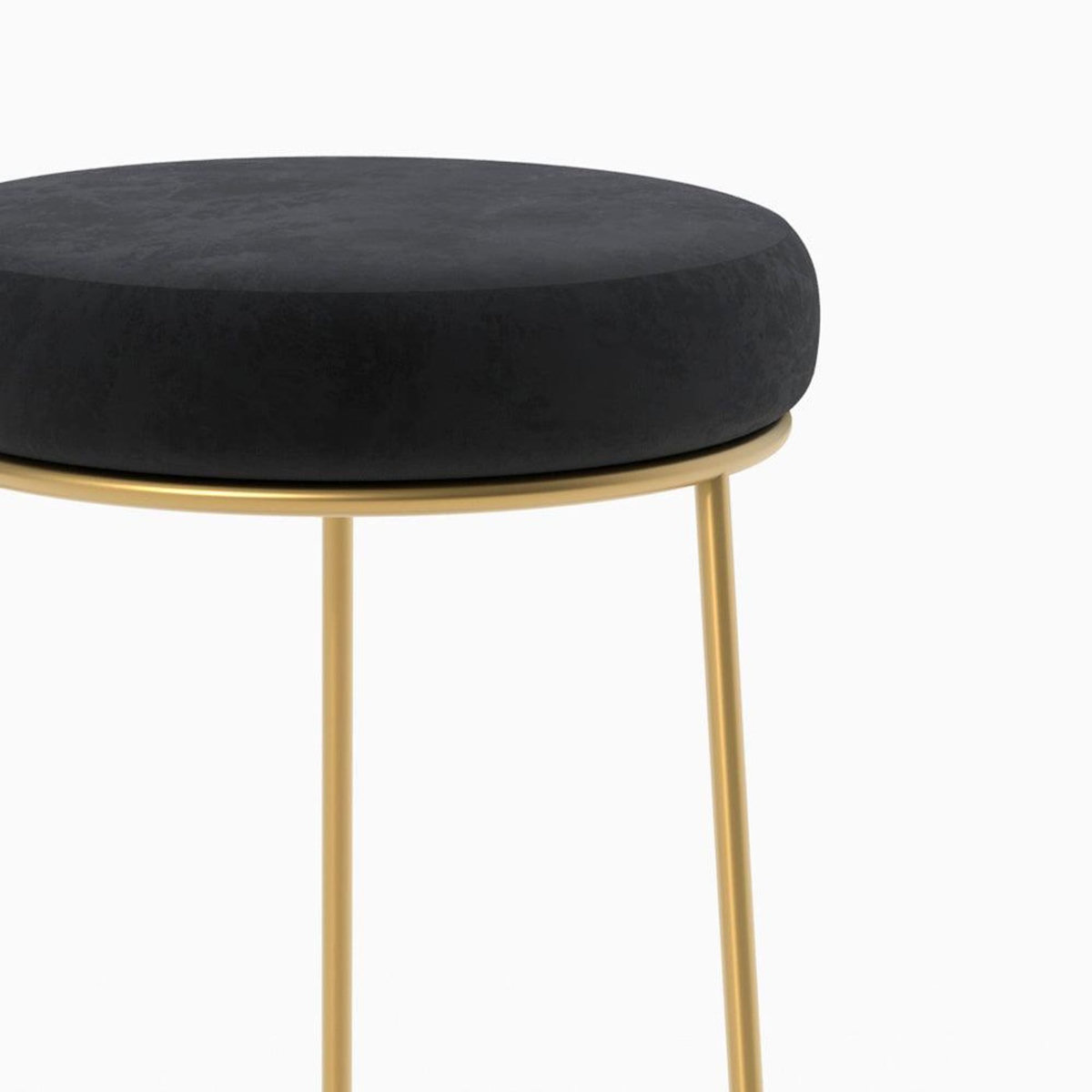 Rendez vous déco Lot de 2 tabourets de bar 73 cm en velours noir - Kendal