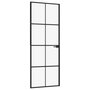 Voir la diapositive 2 : VIDAXL Porte d'interieur Noir 76x201,5 cm Trempe verre aluminium fin