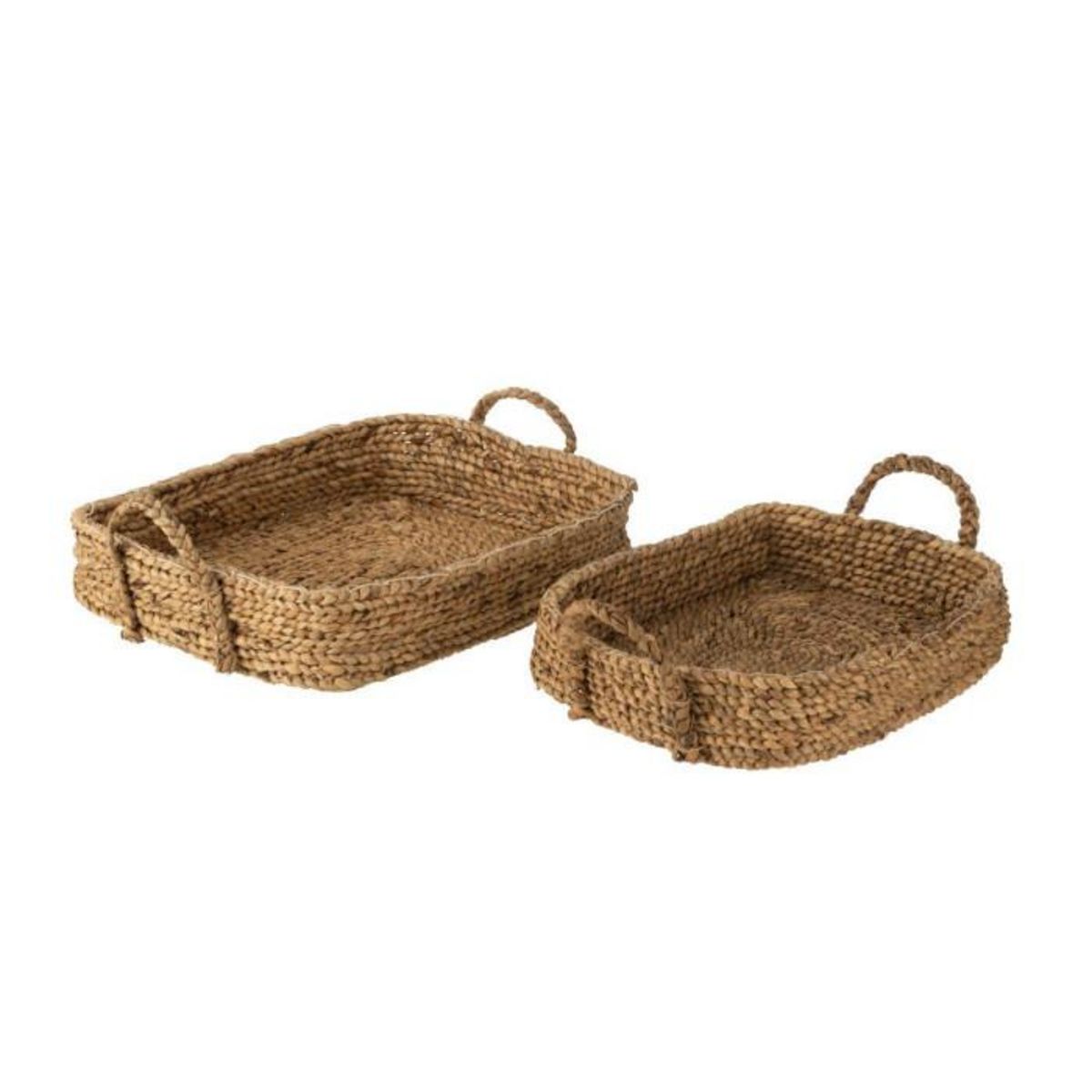 Paris Prix Lot de 2 Plateaux Paniers  Jacinthe  50cm Naturel