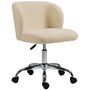 Voir la diapositive 1 : HOMCOM Chaise de bureau design - hauteur réglable, pivotante - piètement acier chromé revêtement effet laine bouclée terre de sienne