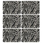 HABITABLE Lot de 6 sets de table LILITH - 28 x 43 cm - Noir et blanc