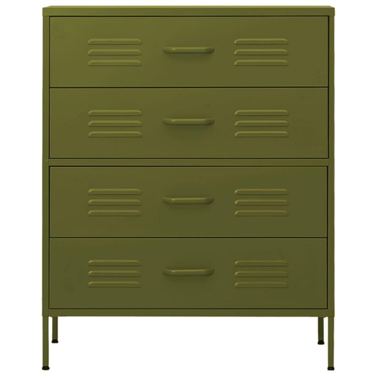 VIDAXL Commode Vert olive 80x35x101,5 cm Acier