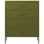 Voir la diapositive 3 : VIDAXL Commode Vert olive 80x35x101,5 cm Acier