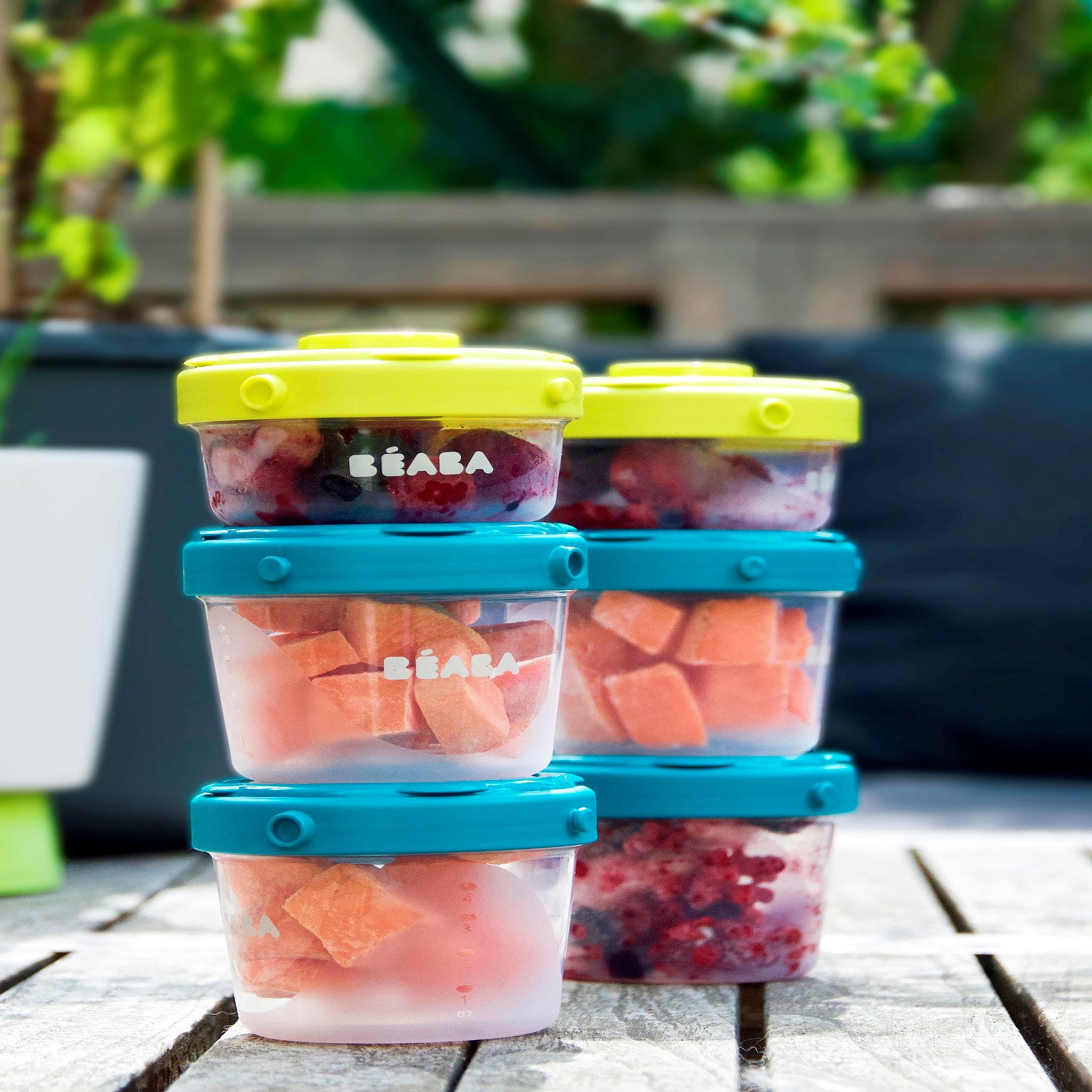 Voir la diapositive 3 : BEABA Lot de de 6 pots de conservation clip 1er âge 60ml et 120ml 