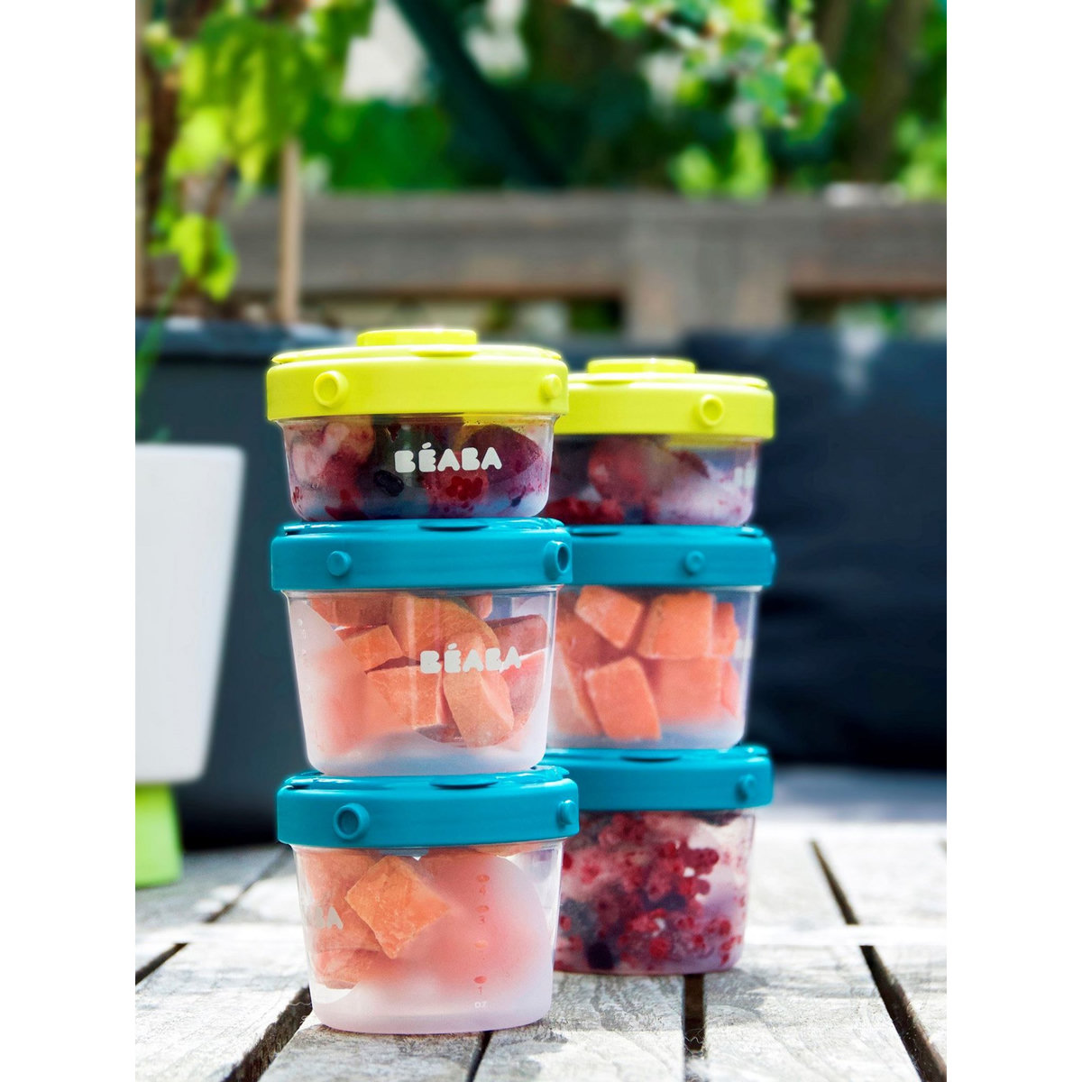 BEABA Lot de de 6 pots de conservation clip 1er âge 60ml et 120ml 