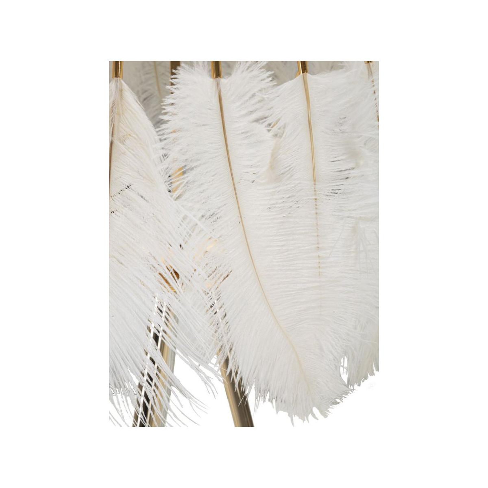 Voir la diapositive 5 : Paris Prix Lampadaire imitation plume  stand  147cm or & blanc