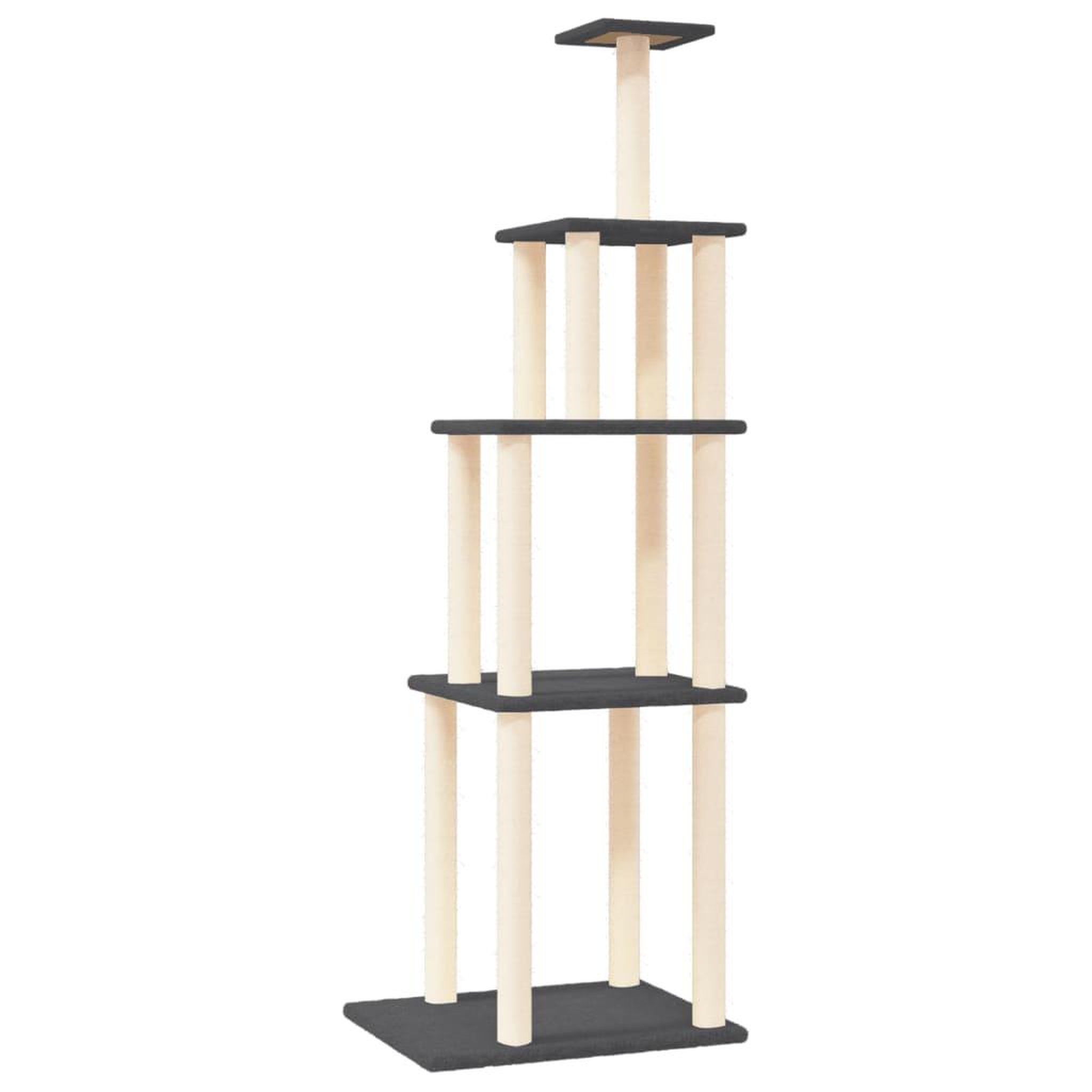 Voir la diapositive 2 : VIDAXL Arbre a chat avec griffoirs en sisal gris fonce 183 cm