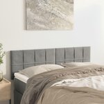VIDAXL Tetes de lit 2 pcs Gris clair 72x5x78/88 cm Velours