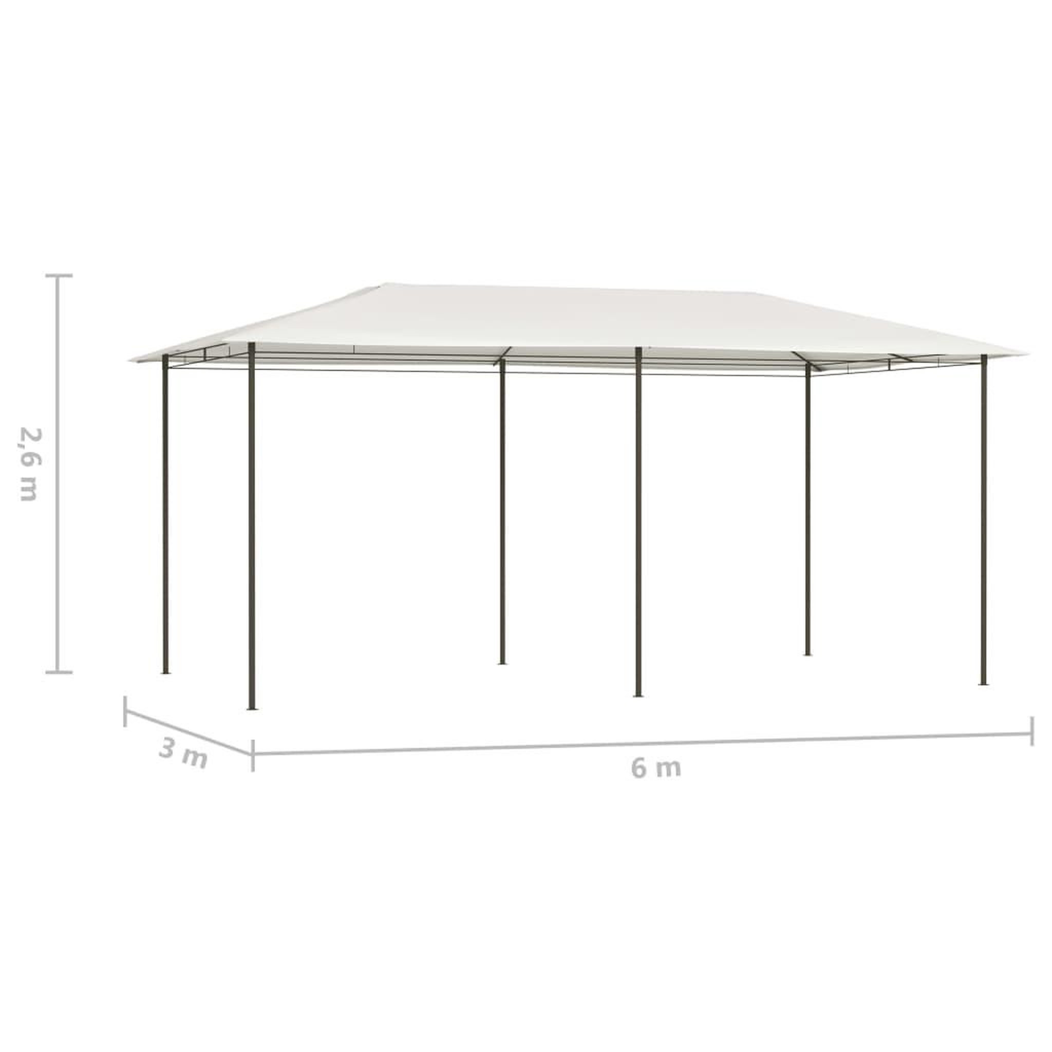 Voir la diapositive 4 : VIDAXL Belvedere 2,98x5,3x2,59 m Creme 160 g/m^2