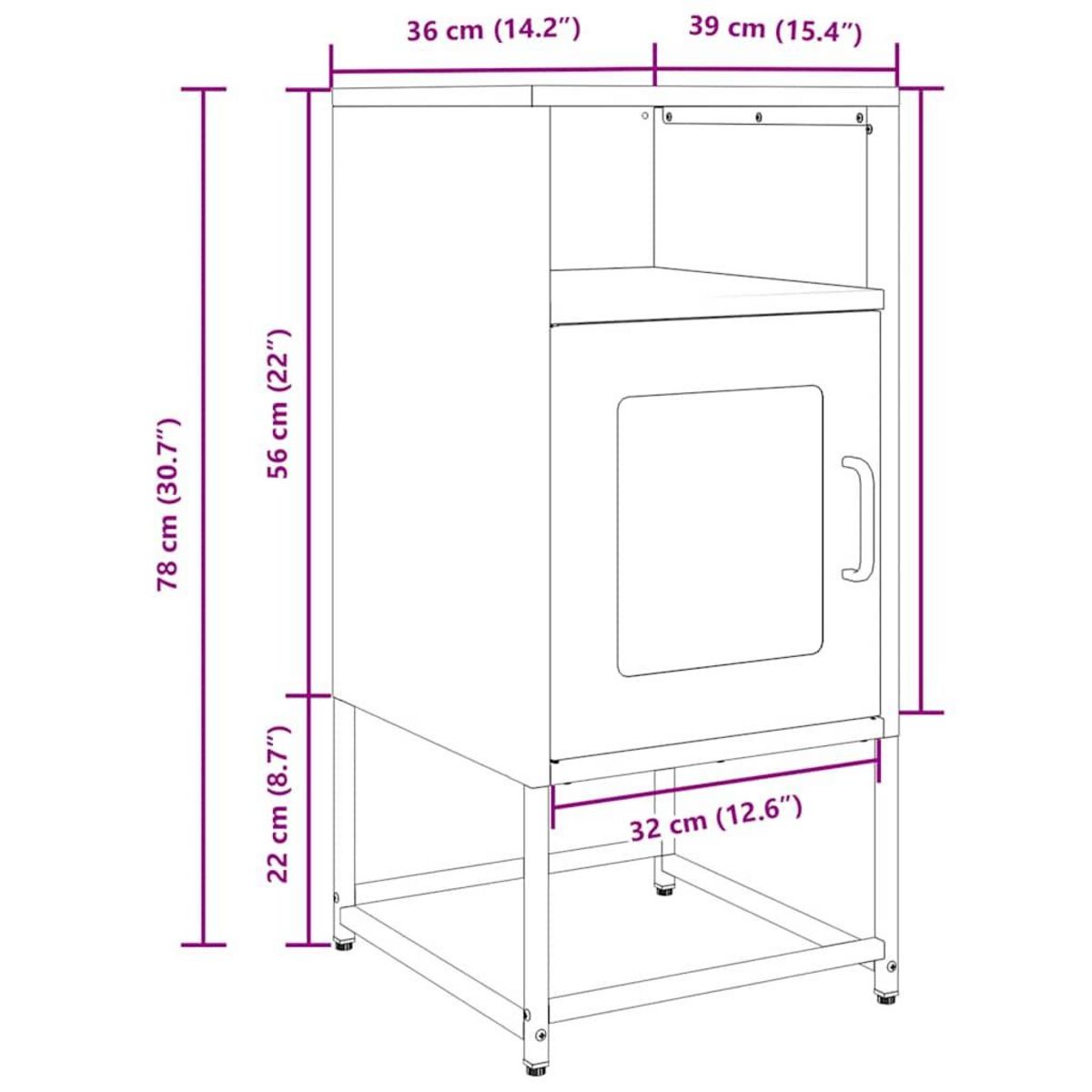 VIDAXL Table de chevet jaune moutarde 36x39x78 cm acier lamine a froid
