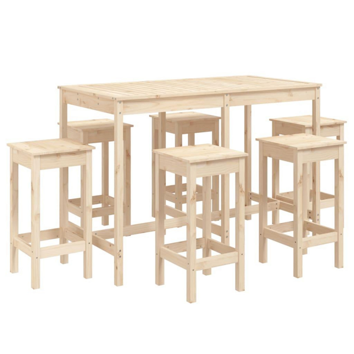 VIDAXL Ensemble de bar de jardin 7 pcs Bois de pin massif