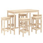 Voir la diapositive 2 : VIDAXL Ensemble de bar de jardin 7 pcs Bois de pin massif