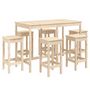 Voir la diapositive 2 : VIDAXL Ensemble de bar de jardin 7 pcs Bois de pin massif