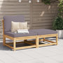 Voir la diapositive 3 : VIDAXL Salon de jardin 3 pcs avec coussins bois massif d'acacia