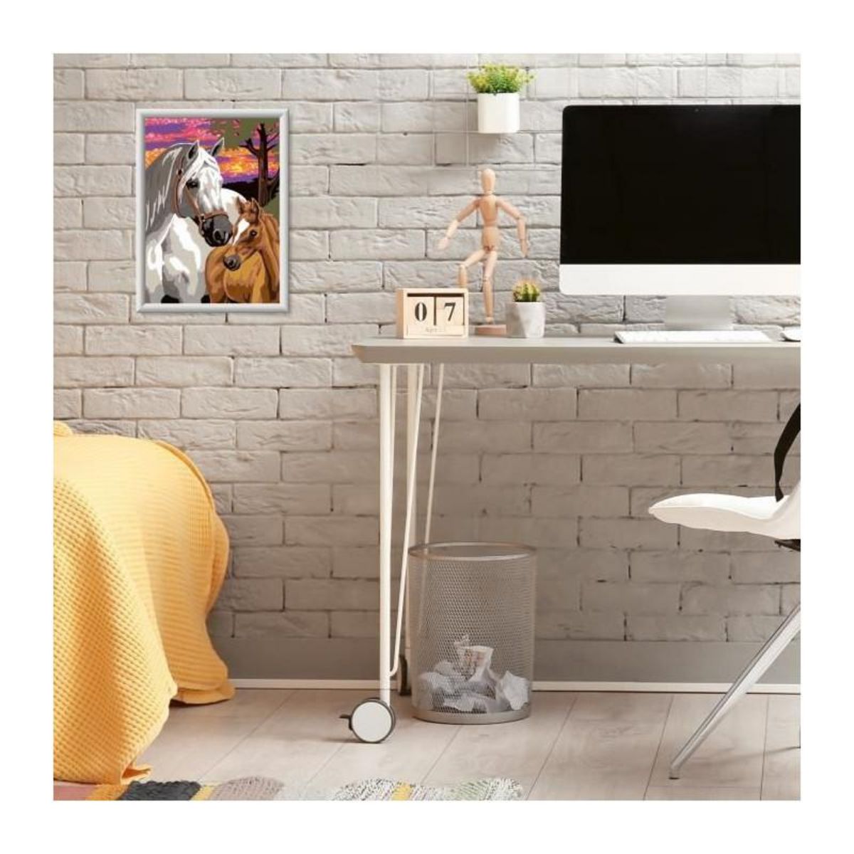 RAVENSBURGER CreArt Kids 18x24cm Chevaux au coucher du soleil, Kit de peinture par numéros Numéro d'Art, Des 9 ans, 25809, Ravensburger