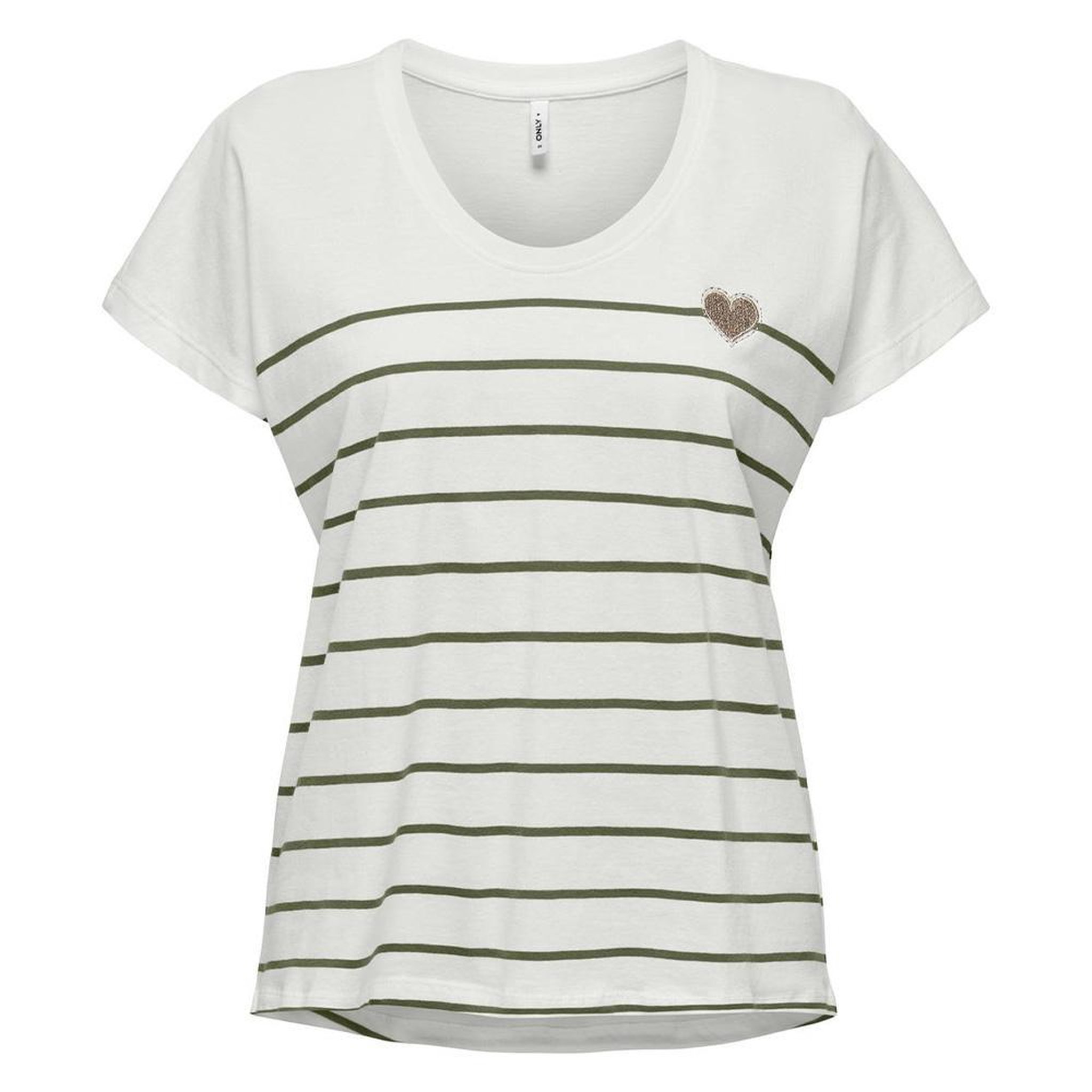 Only T-Shirt Blanc/Vert Femme Only Emily. Coloris disponibles : Noir