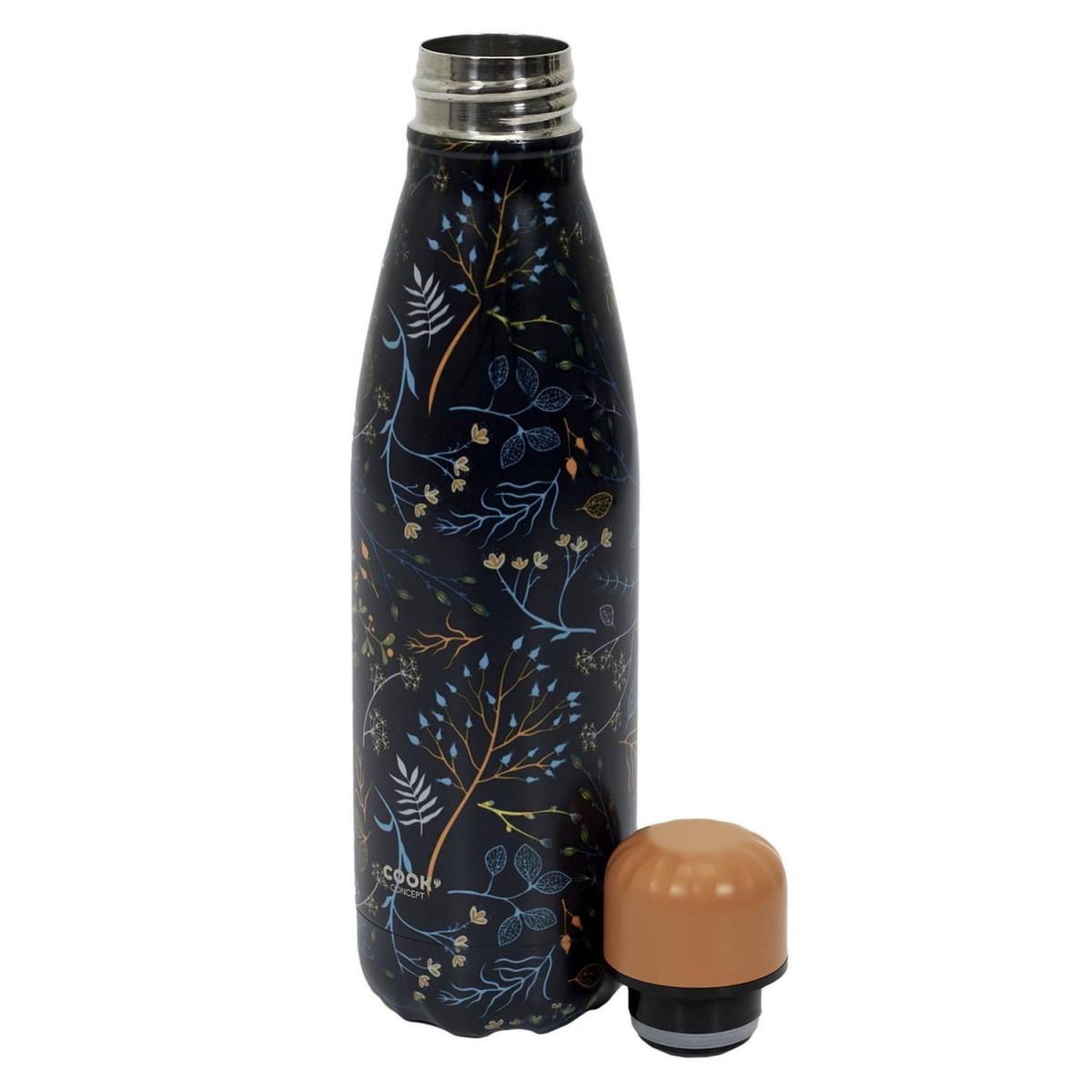 Voir la diapositive 2 : COOK CONCEPT Bouteille Isotherme  Fleurie  50cl Bleu & Jaune