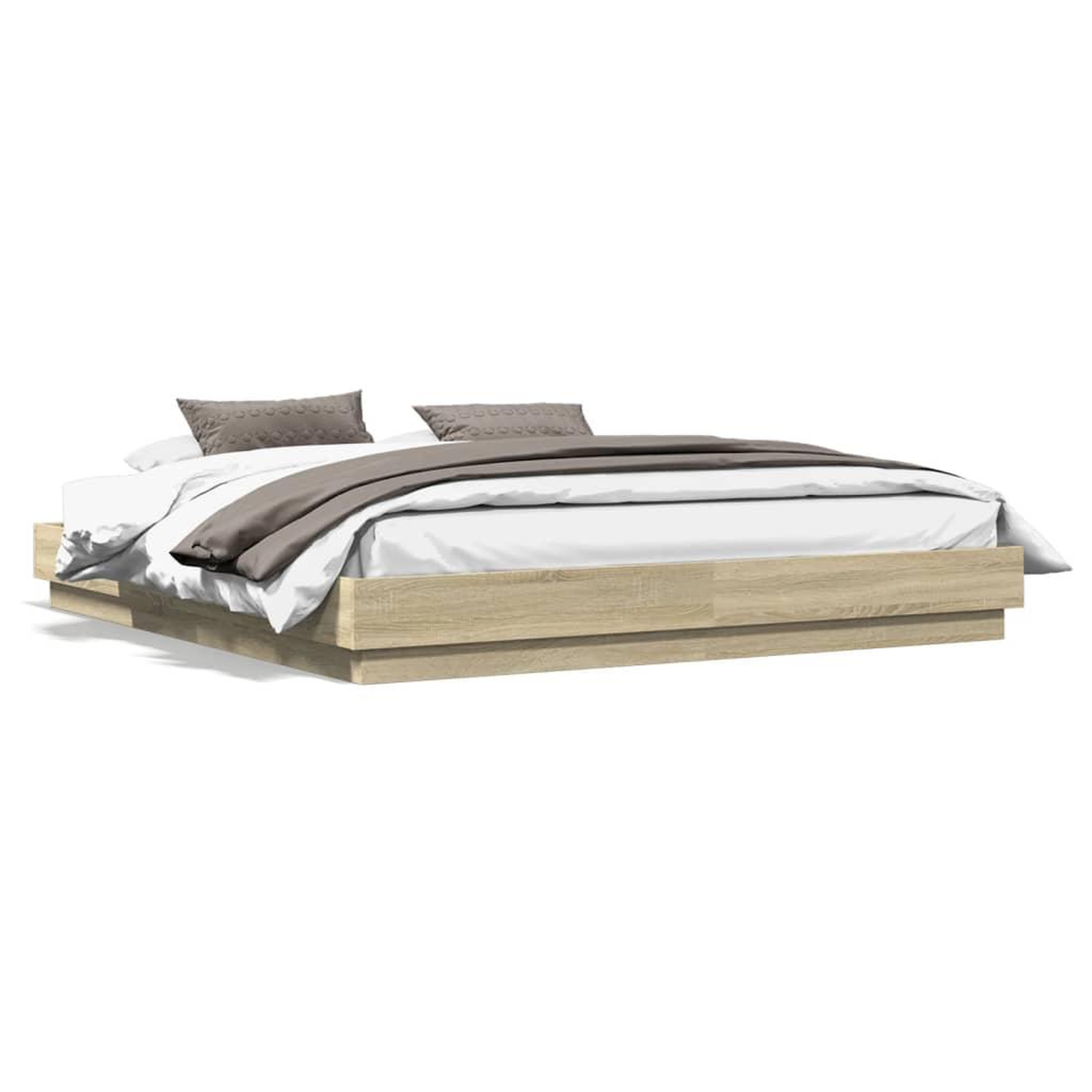 Voir la diapositive 2 : VIDAXL Cadre de lit sans matelas chene sonoma 200x200 cm