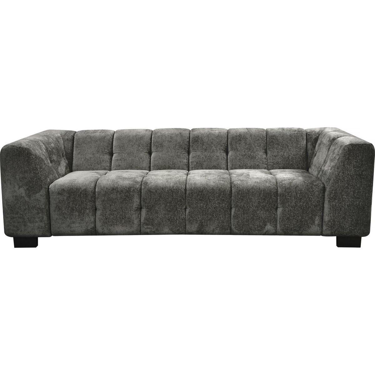 Habitat et Jardin Canapé droit design en tissu chenille 3 places  Foch - Gris