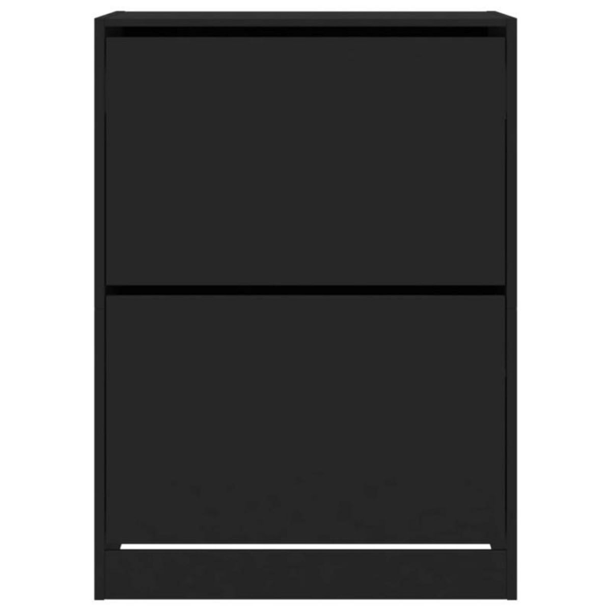 VIDAXL Armoire à chaussures 2 tiroirs rabattables noir 80x42x108 cm