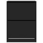 Voir la diapositive 6 : VIDAXL Armoire à chaussures 2 tiroirs rabattables noir 80x42x108 cm