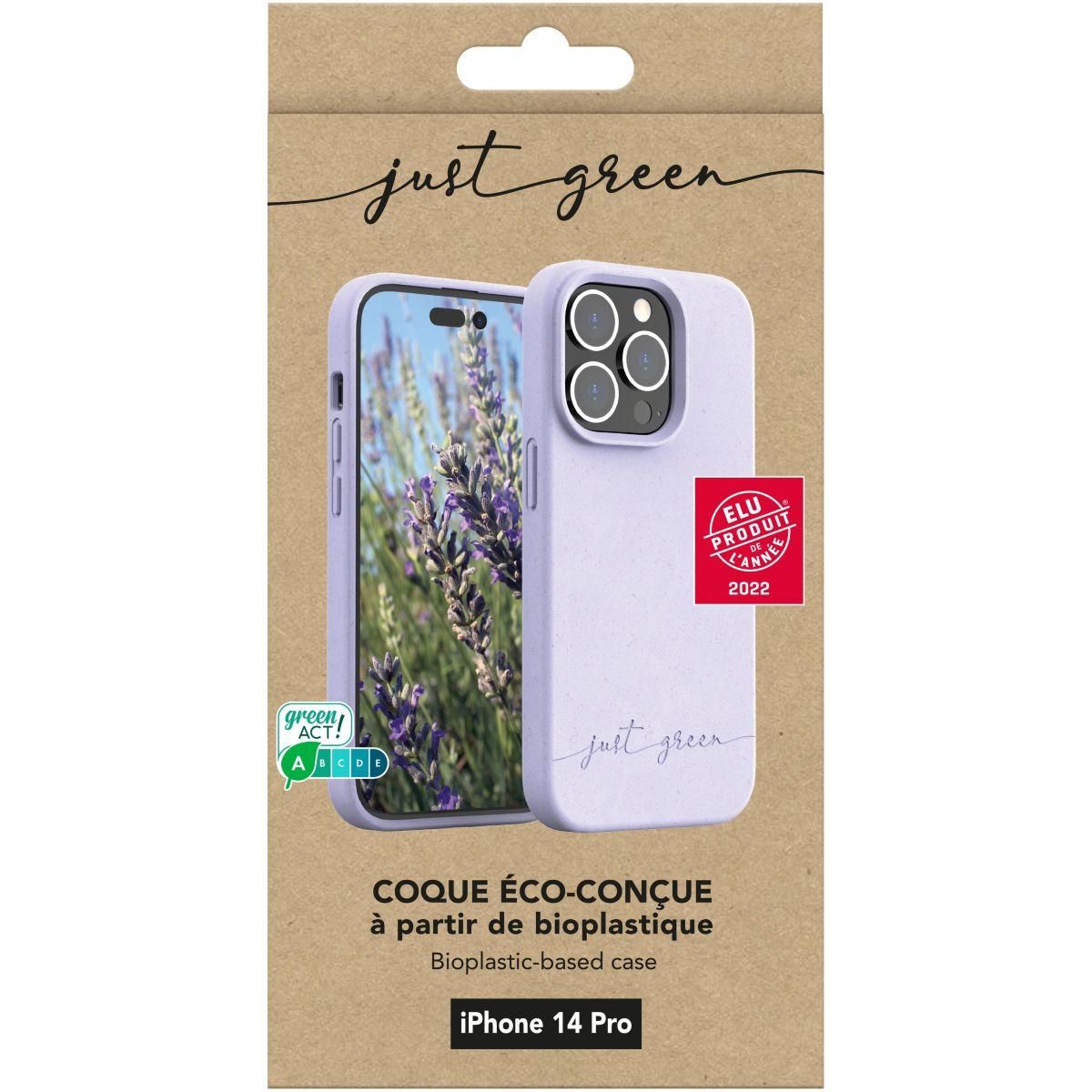 JUST GREEN Coque iPhone 14 Pro Bio Lavande