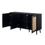 Voir la diapositive 6 : BEST MOBILIER Goto - buffet bas - noir et cannage - 140 cm
