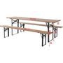 Voir la diapositive 3 : Habitat et Jardin Table de jardin brasserie pliante avec 2 bancs   Lisbonne   - 176 x 46 x 75 cm -  Marron