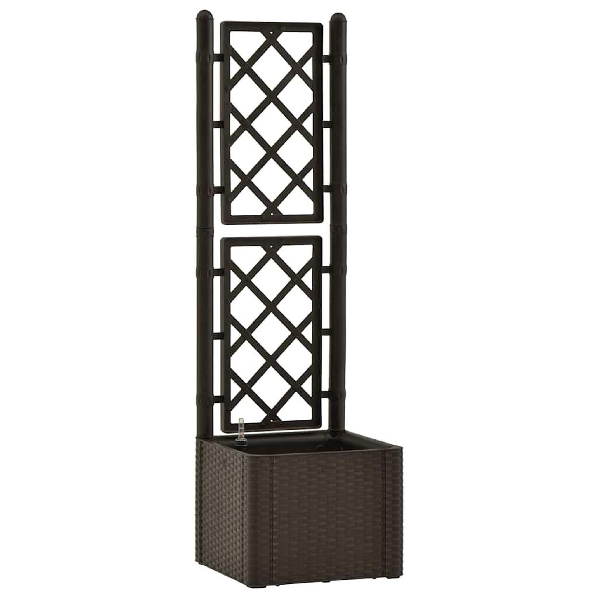 Voir la diapositive 2 : VIDAXL Lit sureleve de jardin et treillis et systeme d'arrosage moka