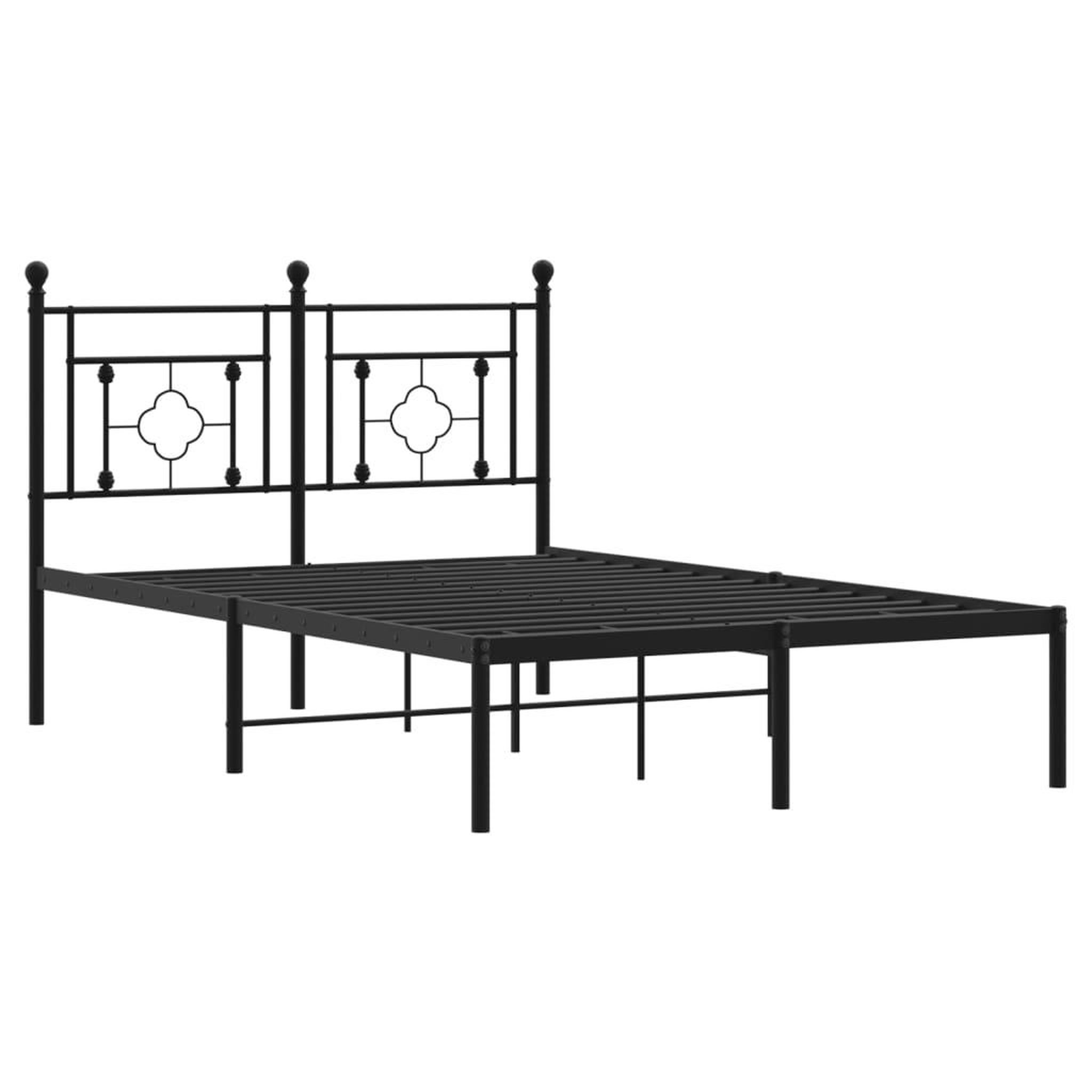 Voir la diapositive 4 : VIDAXL Cadre de lit metal sans matelas avec tete de lit noir 120x200cm