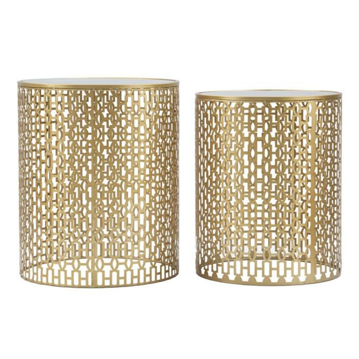 Paris Prix Lot de 2 Tables d'Appoint Design  Oblin  50cm Or