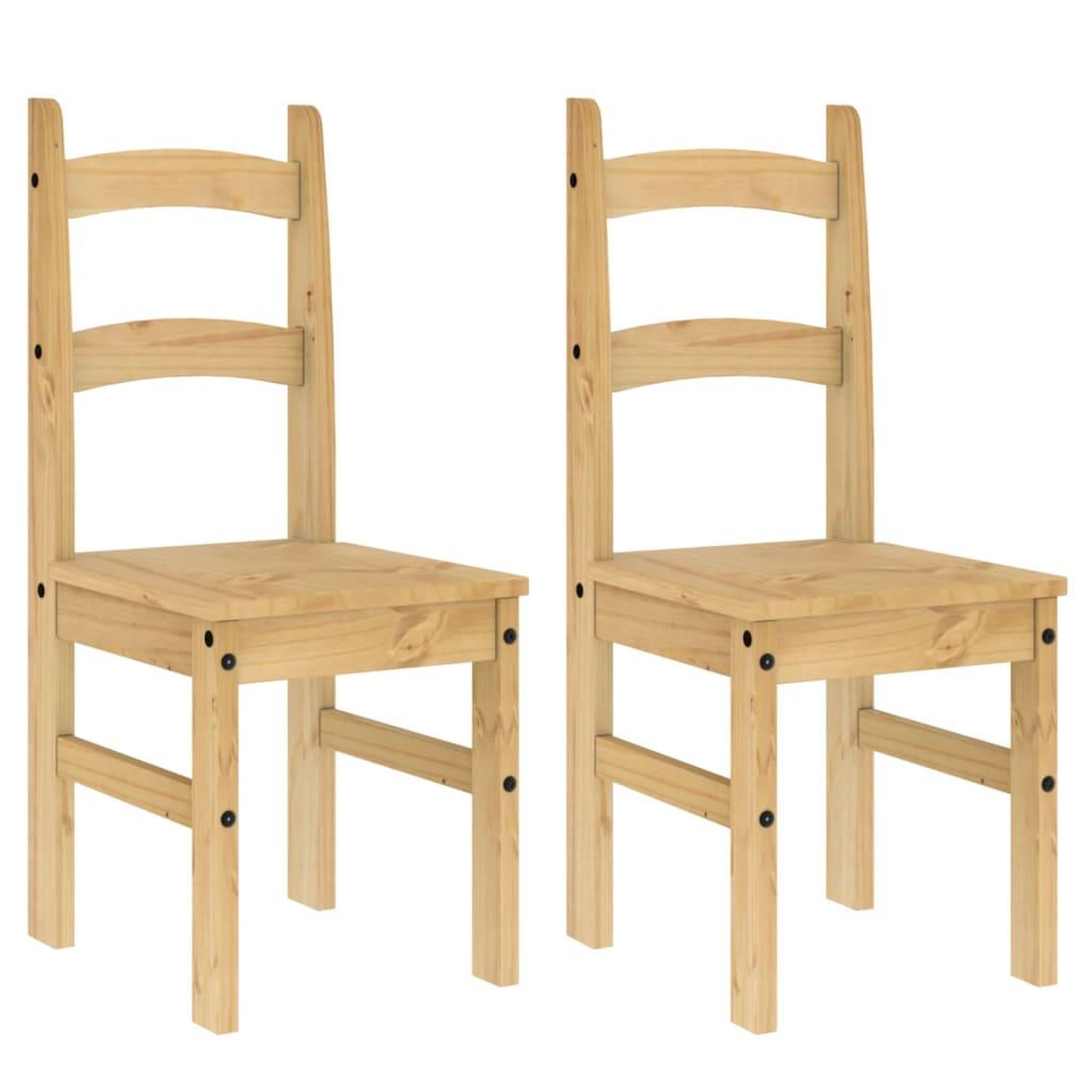 Voir la diapositive 2 : VIDAXL Chaises a manger lot de 2 40x46x99 cm bois massif de pin