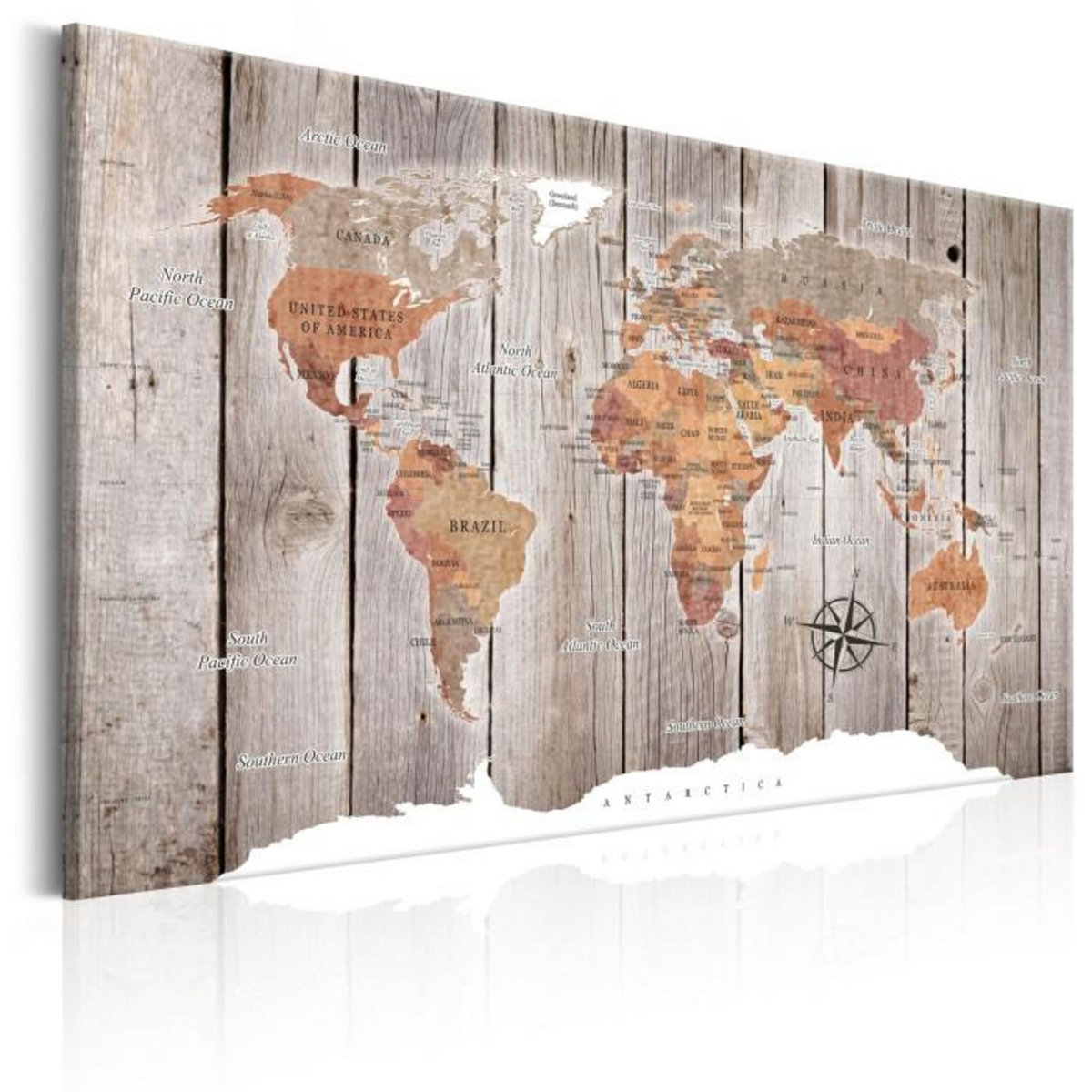 Paris Prix Tableau Imprimé  World Map : Wooden Stories