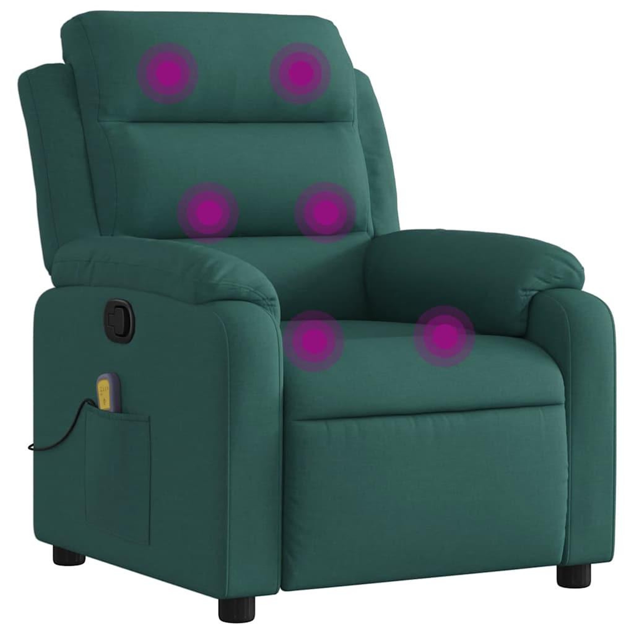 Voir la diapositive 2 : VIDAXL Fauteuil de massage inclinable Vert fonce Tissu