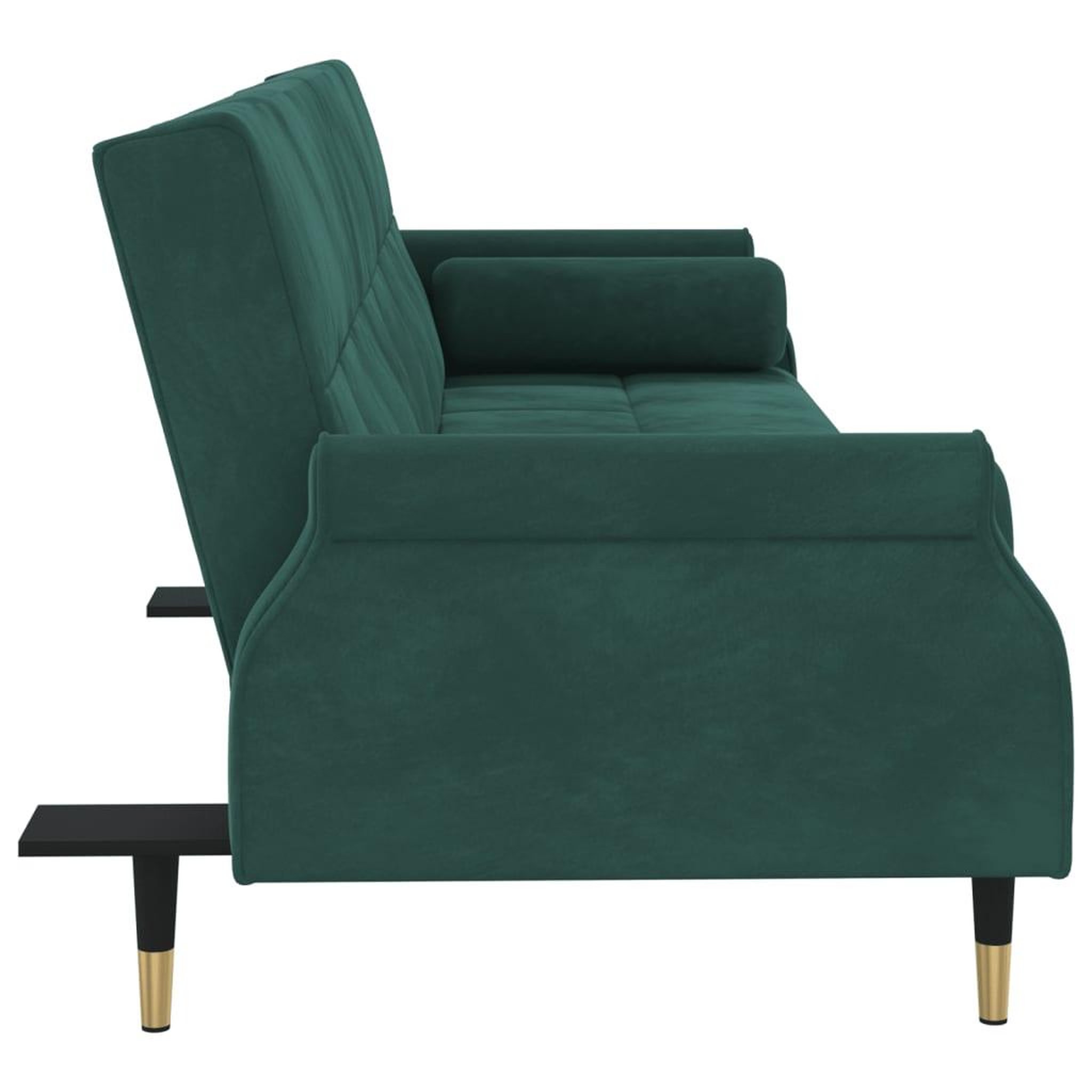 Voir la diapositive 5 : VIDAXL Canape-lit avec coussins vert fonce velours