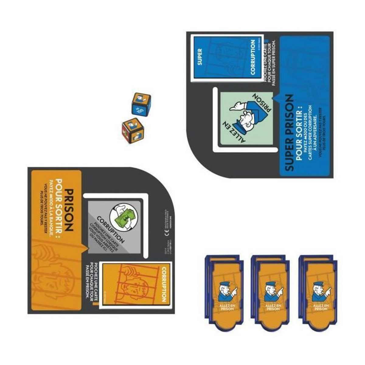 MONOPOLY Monopoly Extension Allez en prison, rend le jeu Monopoly classique plus amusant et plus rapide, jeux de plateau, 2 a 6 joueurs,