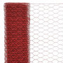Voir la diapositive 3 : VIDAXL Grillage Acier avec revetement en PVC 25x1,2 m Rouge