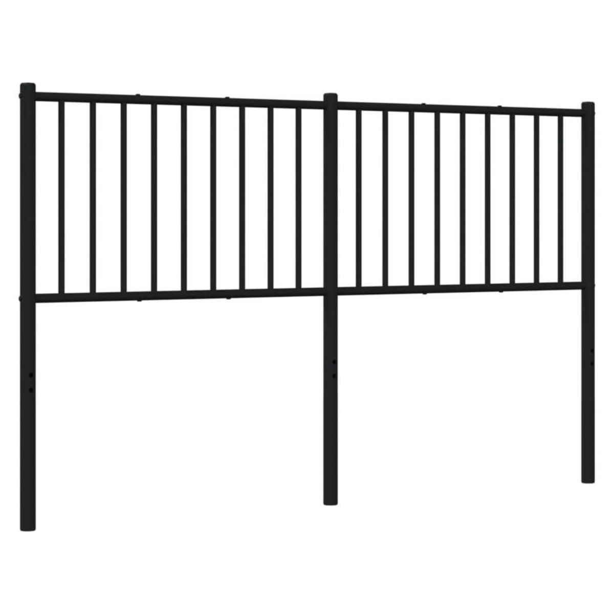 VIDAXL Tete de lit metal noir 160 cm