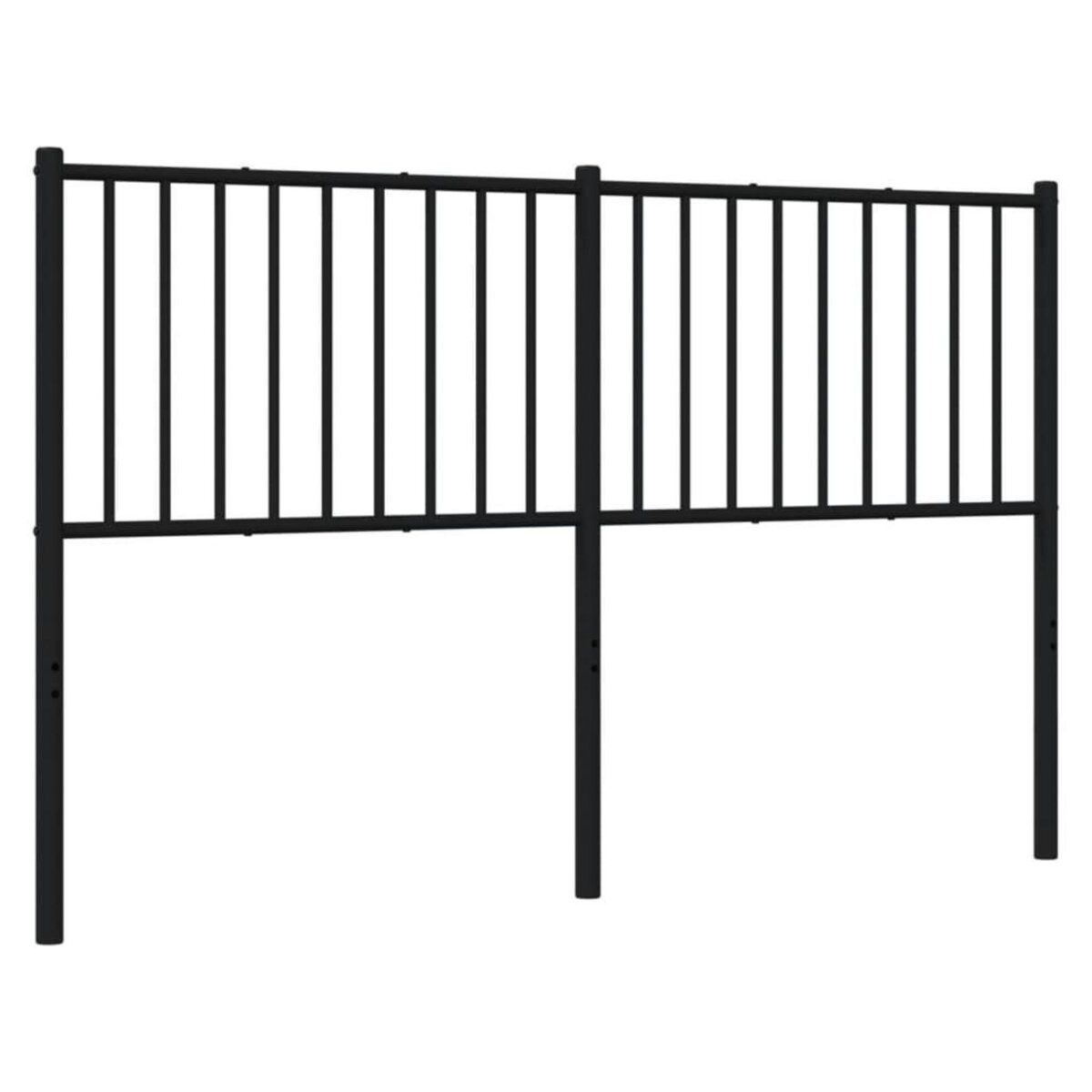 VIDAXL Tete de lit metal noir 160 cm